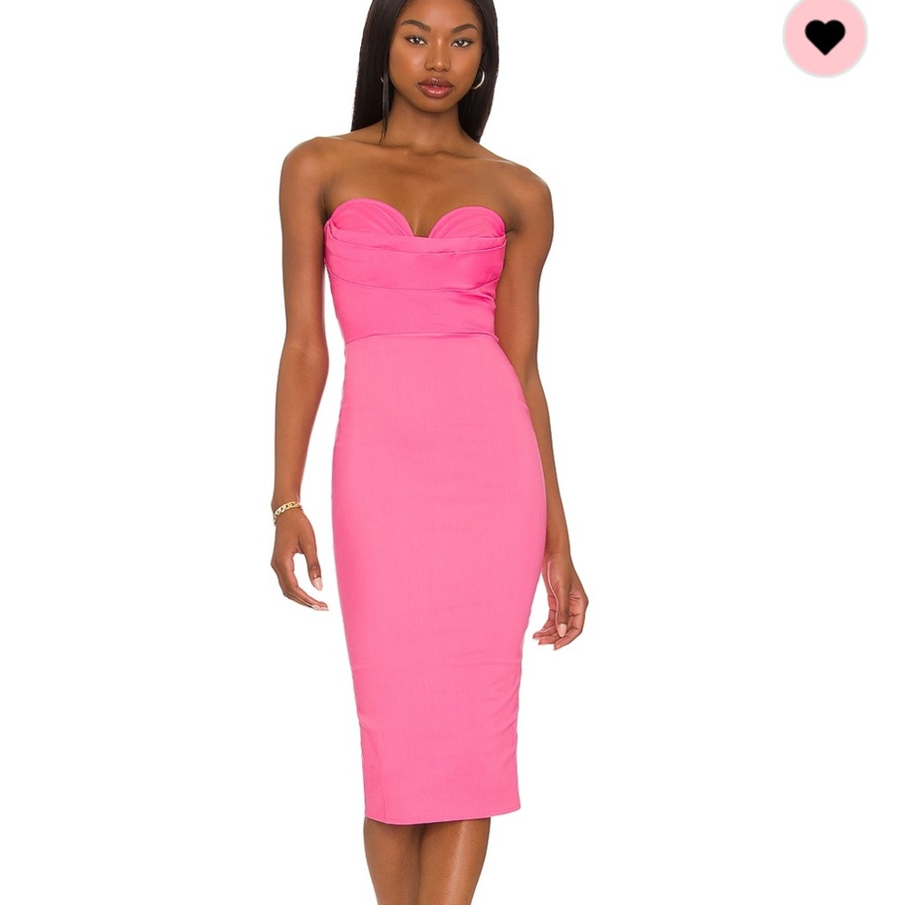 More to Come Pink midi dress revolve